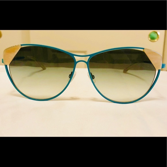 New Veronika Wildgruber Blue Metal Sunglasses - Picture 1 of 5